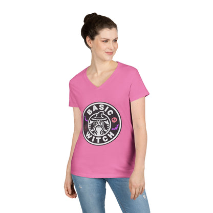 Basic Witch – Funny Witchy Tee, Halloween Shirt for Coffee & Magic Lovers Ladies' V-Neck T-Shirt