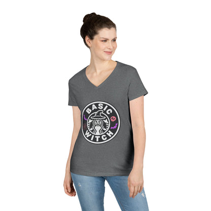 Basic Witch – Funny Witchy Tee, Halloween Shirt for Coffee & Magic Lovers Ladies' V-Neck T-Shirt