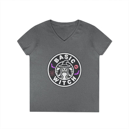 Basic Witch – Funny Witchy Tee, Halloween Shirt for Coffee & Magic Lovers Ladies' V-Neck T-Shirt