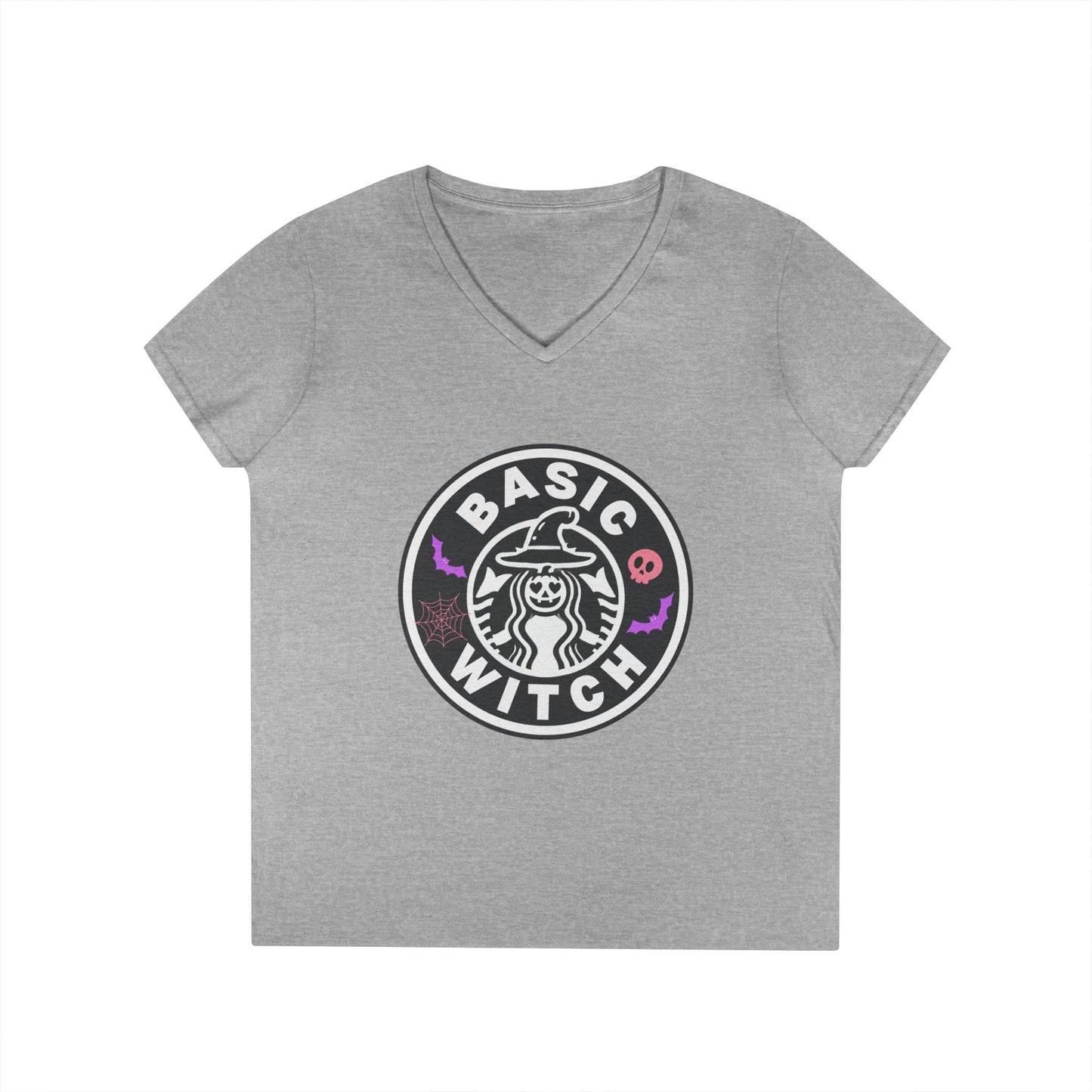 Basic Witch – Funny Witchy Tee, Halloween Shirt for Coffee & Magic Lovers Ladies' V-Neck T-Shirt