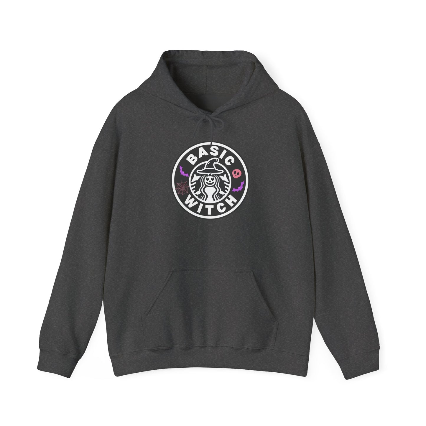 Basic Witch Sweatshirt – Cozy Witchy Pullover, Funny Halloween Sweater for Coffee & Magic Lovers Unisex Heavy Blend™ Hooded Sweatshirt