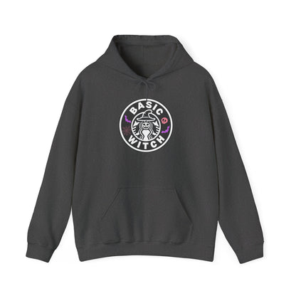 Basic Witch Sweatshirt – Cozy Witchy Pullover, Funny Halloween Sweater for Coffee & Magic Lovers Unisex Heavy Blend™ Hooded Sweatshirt