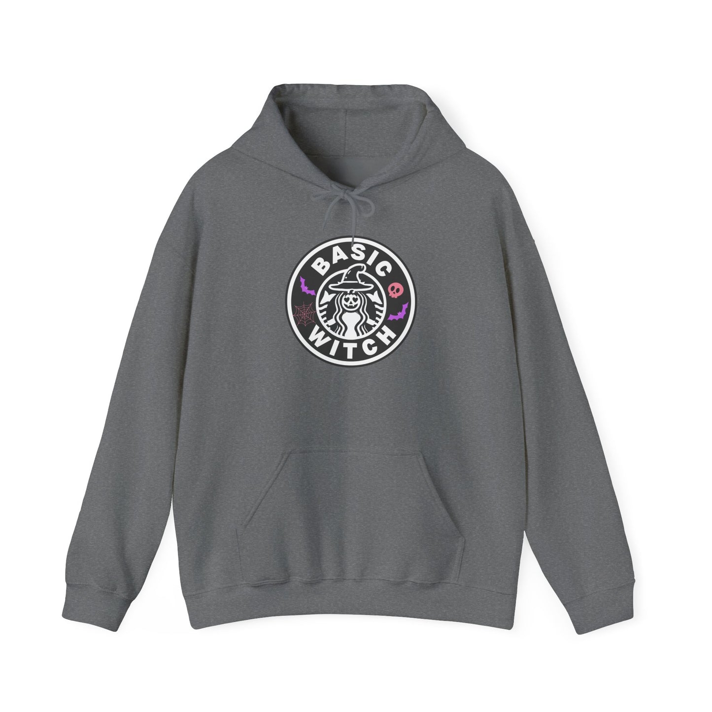 Basic Witch Sweatshirt – Cozy Witchy Pullover, Funny Halloween Sweater for Coffee & Magic Lovers Unisex Heavy Blend™ Hooded Sweatshirt