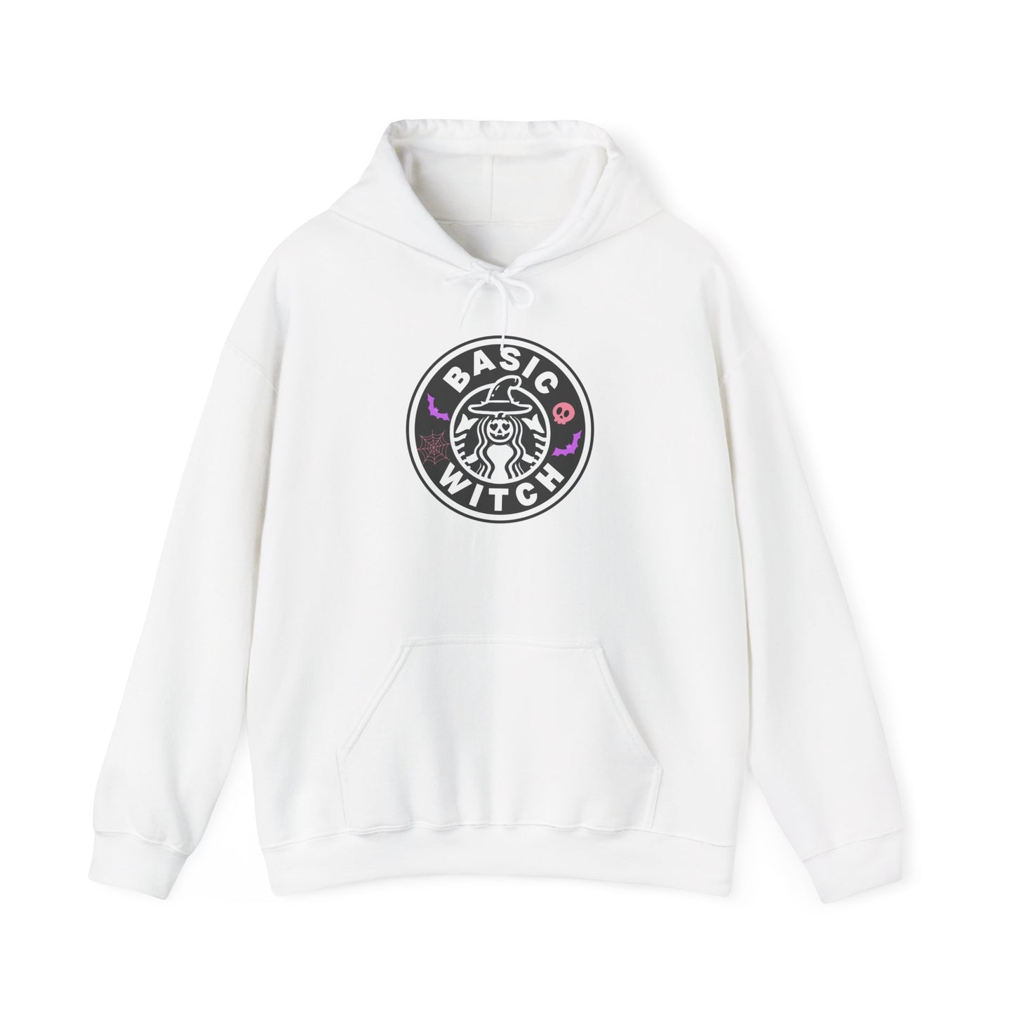 Basic Witch Sweatshirt – Cozy Witchy Pullover, Funny Halloween Sweater for Coffee & Magic Lovers Unisex Heavy Blend™ Hooded Sweatshirt