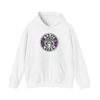 Basic Witch Sweatshirt – Cozy Witchy Pullover, Funny Halloween Sweater for Coffee & Magic Lovers Unisex Heavy Blend™ Hooded Sweatshirt