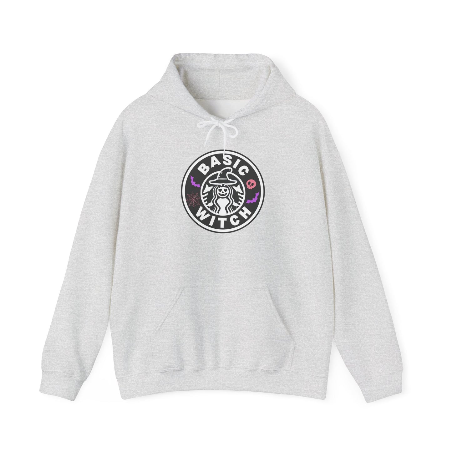 Basic Witch Sweatshirt – Cozy Witchy Pullover, Funny Halloween Sweater for Coffee & Magic Lovers Unisex Heavy Blend™ Hooded Sweatshirt