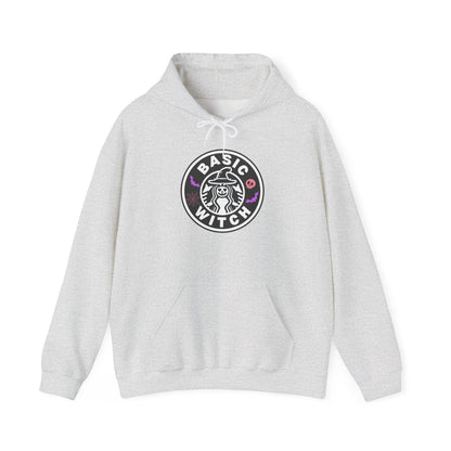 Basic Witch Sweatshirt – Cozy Witchy Pullover, Funny Halloween Sweater for Coffee & Magic Lovers Unisex Heavy Blend™ Hooded Sweatshirt