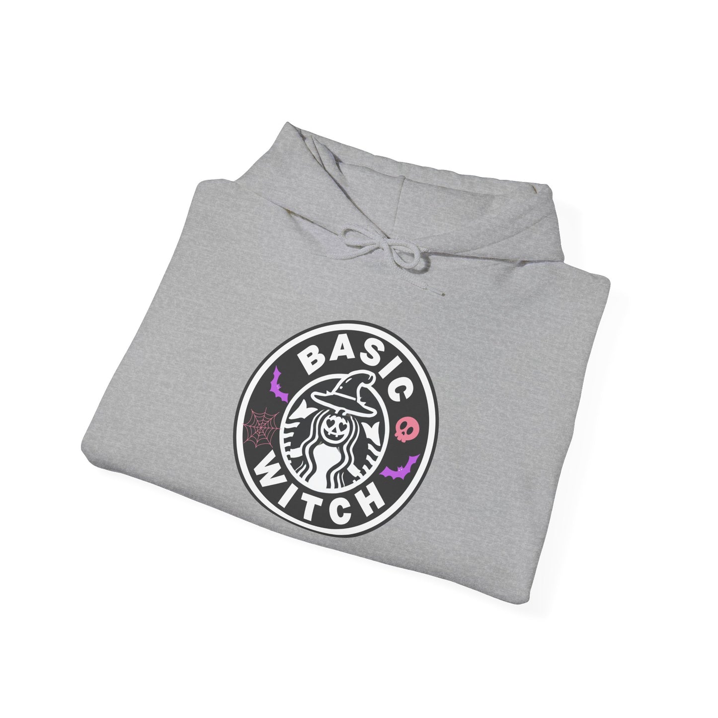 Basic Witch Sweatshirt – Cozy Witchy Pullover, Funny Halloween Sweater for Coffee & Magic Lovers Unisex Heavy Blend™ Hooded Sweatshirt