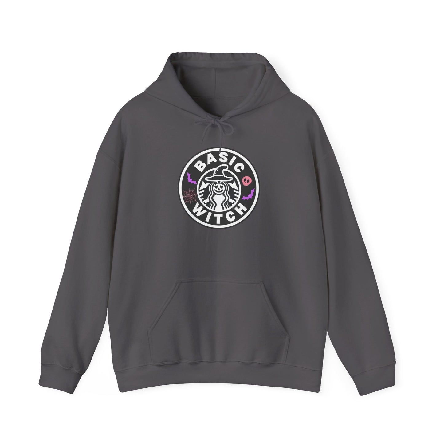 Basic Witch Sweatshirt – Cozy Witchy Pullover, Funny Halloween Sweater for Coffee & Magic Lovers Unisex Heavy Blend™ Hooded Sweatshirt