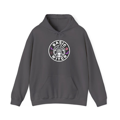 Basic Witch Sweatshirt – Cozy Witchy Pullover, Funny Halloween Sweater for Coffee & Magic Lovers Unisex Heavy Blend™ Hooded Sweatshirt