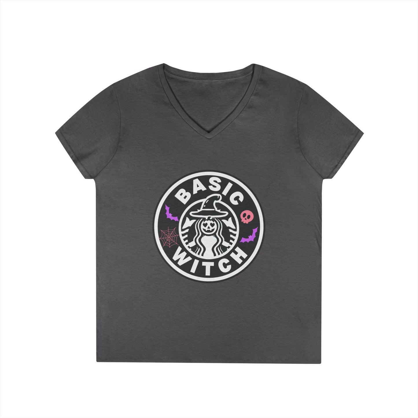 Basic Witch – Funny Witchy Tee, Halloween Shirt for Coffee & Magic Lovers Ladies' V-Neck T-Shirt