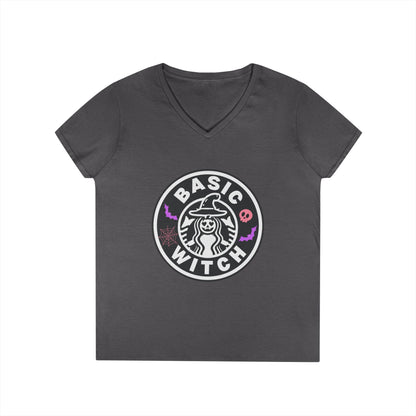 Basic Witch – Funny Witchy Tee, Halloween Shirt for Coffee & Magic Lovers Ladies' V-Neck T-Shirt