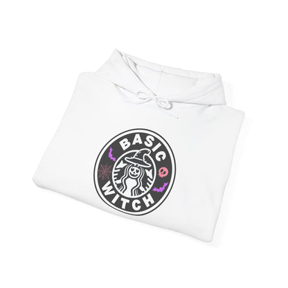 Basic Witch Sweatshirt – Cozy Witchy Pullover, Funny Halloween Sweater for Coffee & Magic Lovers Unisex Heavy Blend™ Hooded Sweatshirt