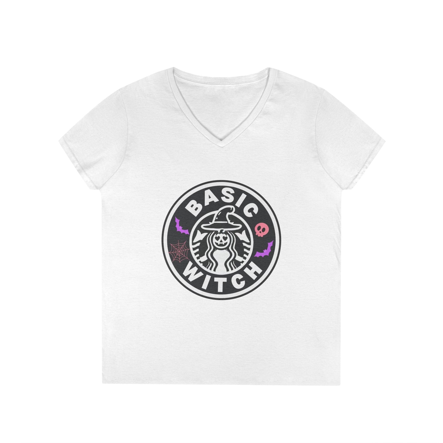 Basic Witch – Funny Witchy Tee, Halloween Shirt for Coffee & Magic Lovers Ladies' V-Neck T-Shirt
