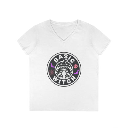 Basic Witch – Funny Witchy Tee, Halloween Shirt for Coffee & Magic Lovers Ladies' V-Neck T-Shirt