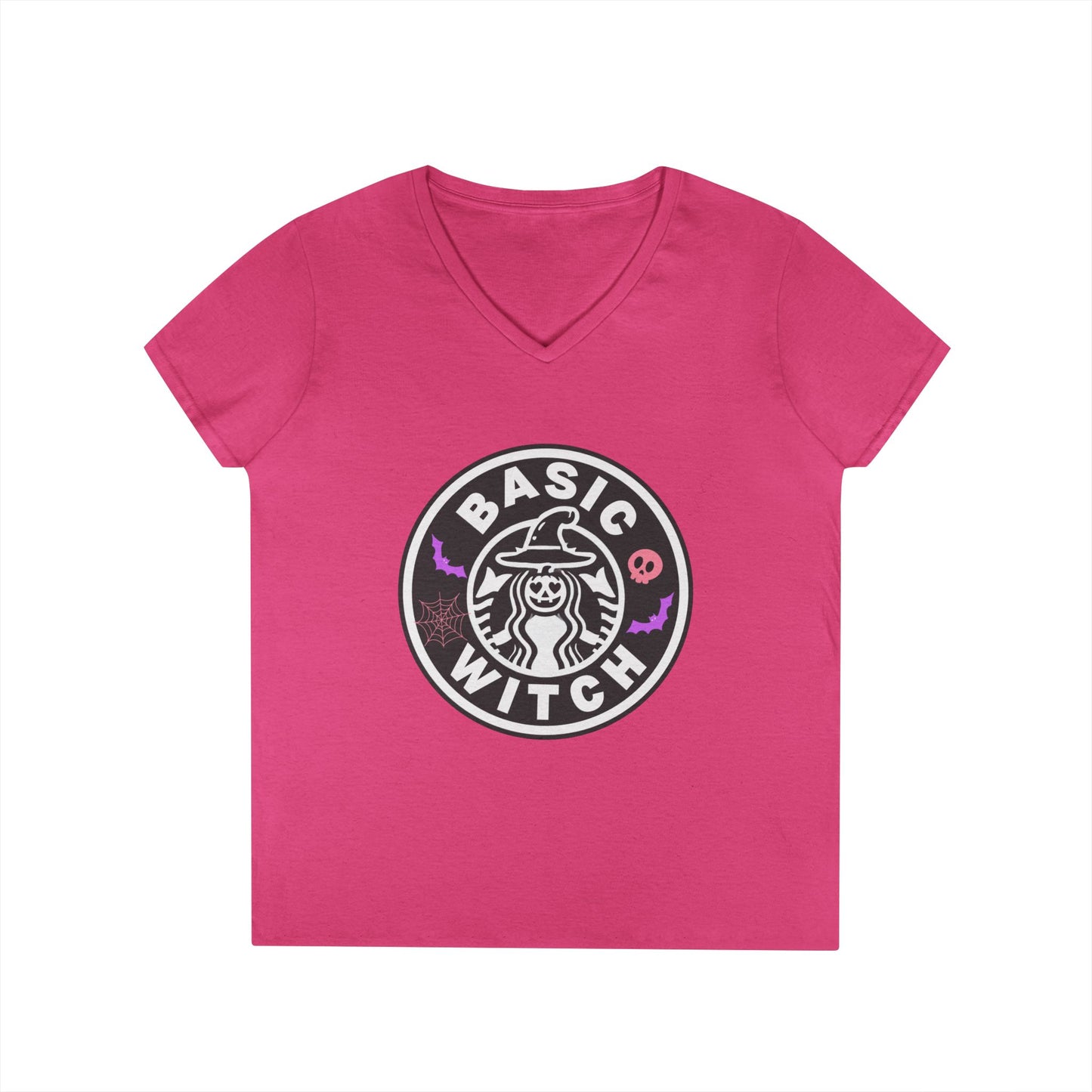 Basic Witch – Funny Witchy Tee, Halloween Shirt for Coffee & Magic Lovers Ladies' V-Neck T-Shirt