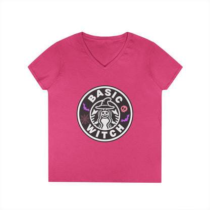 Basic Witch – Funny Witchy Tee, Halloween Shirt for Coffee & Magic Lovers Ladies' V-Neck T-Shirt