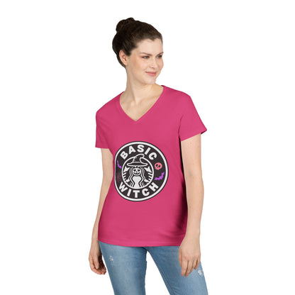 Basic Witch – Funny Witchy Tee, Halloween Shirt for Coffee & Magic Lovers Ladies' V-Neck T-Shirt