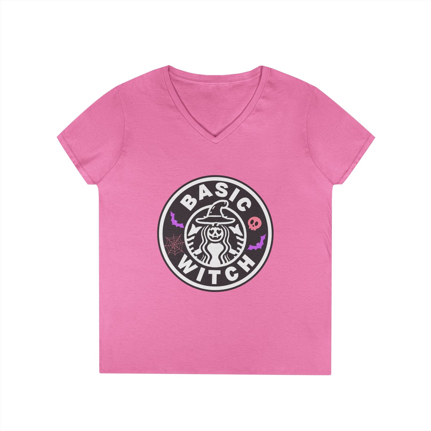 Basic Witch – Funny Witchy Tee, Halloween Shirt for Coffee & Magic Lovers Ladies' V-Neck T-Shirt
