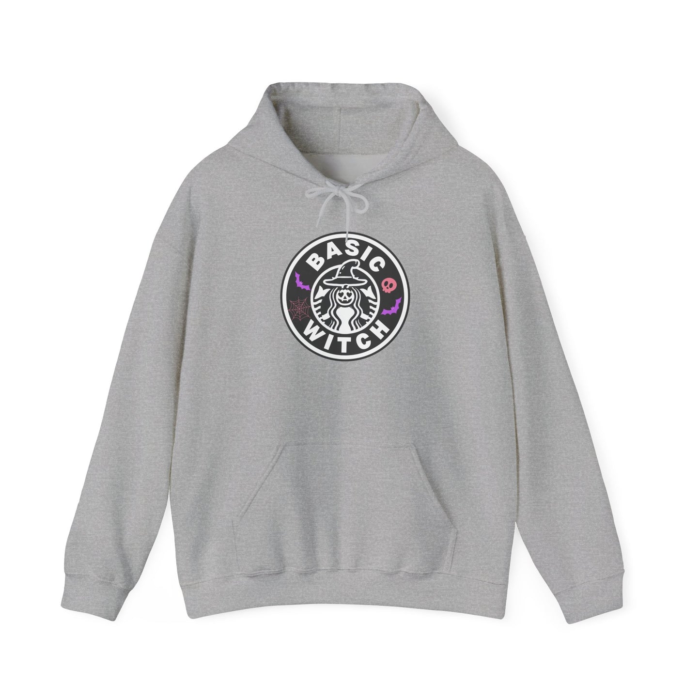 Basic Witch Sweatshirt – Cozy Witchy Pullover, Funny Halloween Sweater for Coffee & Magic Lovers Unisex Heavy Blend™ Hooded Sweatshirt