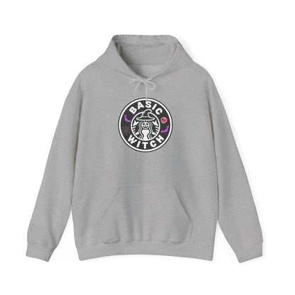 Basic Witch Sweatshirt – Cozy Witchy Pullover, Funny Halloween Sweater for Coffee & Magic Lovers Unisex Heavy Blend™ Hooded Sweatshirt