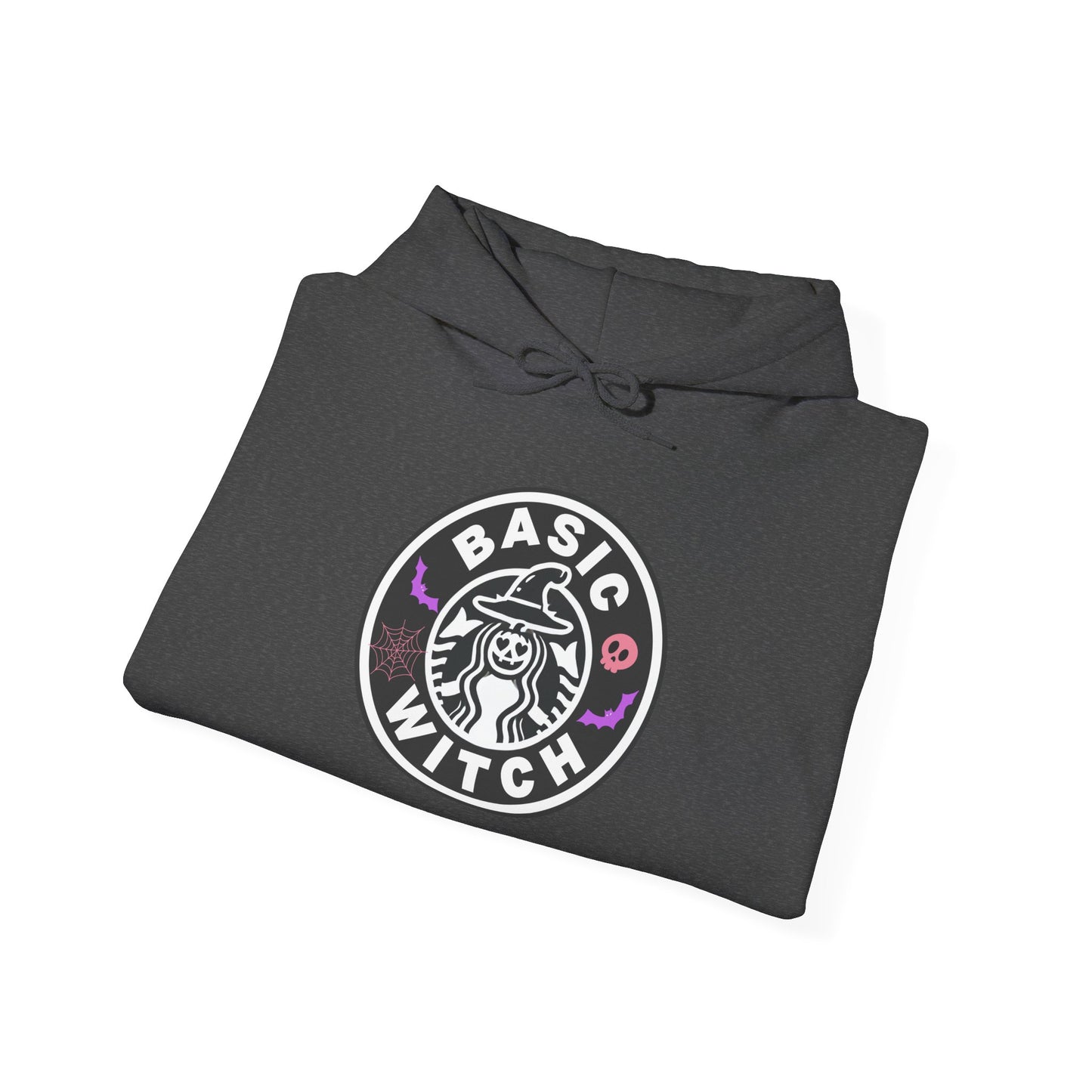 Basic Witch Sweatshirt – Cozy Witchy Pullover, Funny Halloween Sweater for Coffee & Magic Lovers Unisex Heavy Blend™ Hooded Sweatshirt